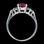 Art Deco French Burmese Ruby Diamond Ring 2.40ct Ruby With Cert