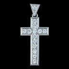 Art Deco French Diamond Cross Pendant Platinum 2.8ct Of Diamond