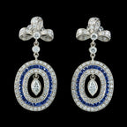 Art Deco French Sapphire Diamond Drop Earrings 3ct Of Diamond With Chaumet Box