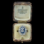 Art Deco French Sapphire Diamond Ring 3.20ct Of Diamond Circa 1920 Boxed 