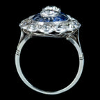 Art Deco French Sapphire Diamond Ring 3.20ct Of Diamond Circa 1920 Boxed 