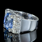 Art Deco Sapphire Diamond Cocktail Ring 6ct Sapphire With Cert