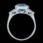 Art Deco Style Aquamarine Diamond Ring 3.5ct Aqua