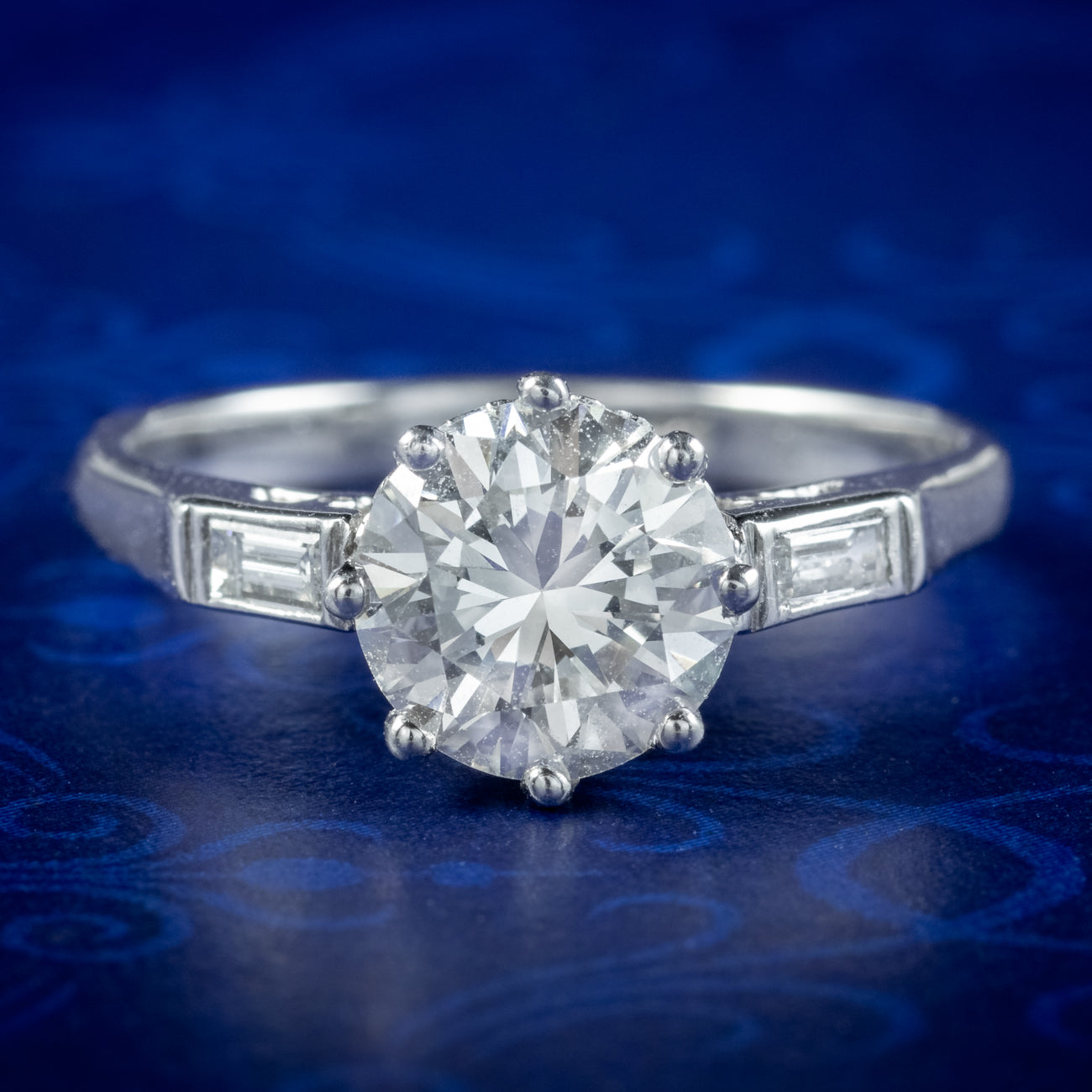 Art Deco Style Diamond Solitaire Ring 1.65ct Of Diamond With Cert Main image