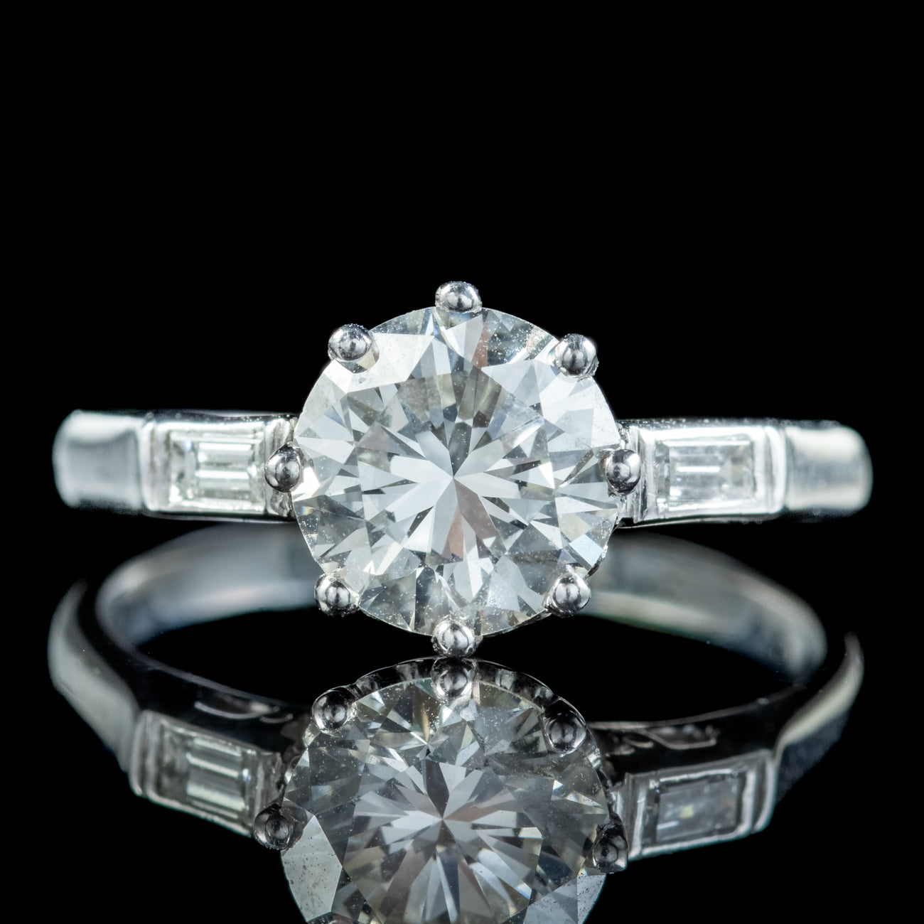 Art Deco Style Diamond Solitaire Ring 1.65ct Of Diamond With Cert Secondary image