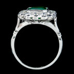 Art Deco Style Emerald Diamond Ring 2.55ct Emerald 