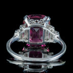 Art Deco Style Pink Tourmaline Diamond Ring 6ct Tourmaline 