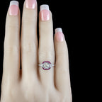 Art Deco Style Ruby Diamond Target Cluster Ring 1.20ct Of Diamond