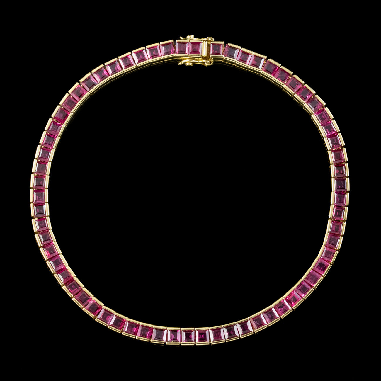 Art Deco Style Ruby Tennis Bracelet 18ct Gold 6.5ct Total Secondary image