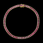 Art Deco Style Ruby Tennis Bracelet 18ct Gold 6.5ct Total