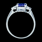 Art Deco Style Sapphire Diamond Ring 1.70ct Blue Sapphire