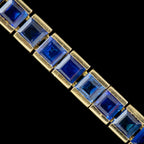 Art Deco Style Sapphire Tennis Bracelet 18ct Gold 6.5ct Total