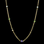 Art Deco Suffragette Chain 15ct Gold Amethyst Pearl Peridot