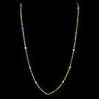 Art Deco Suffragette Chain 15ct Gold Amethyst Pearl Peridot