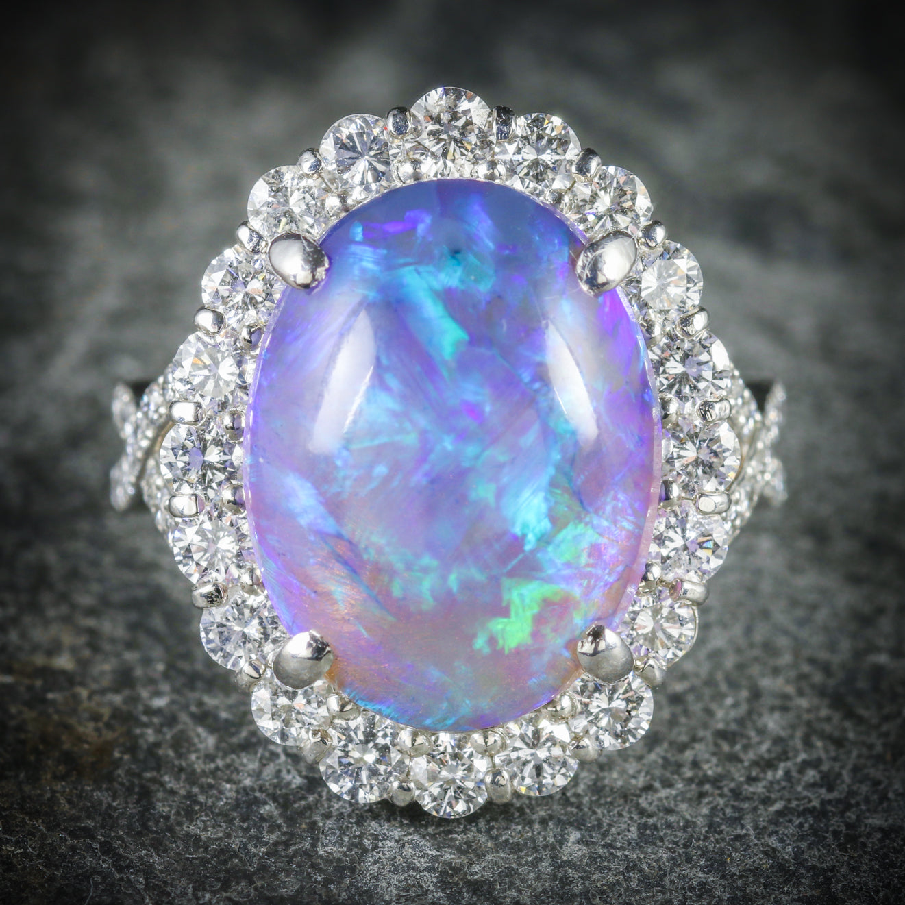 Black Opal Ring Platinum 16ct Black Opal Secondary image