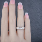 DIAMOND FULL ETERNITY RING 18CT WHITE GOLD 3CT OF CARRE CUT DIAMONDS HAND