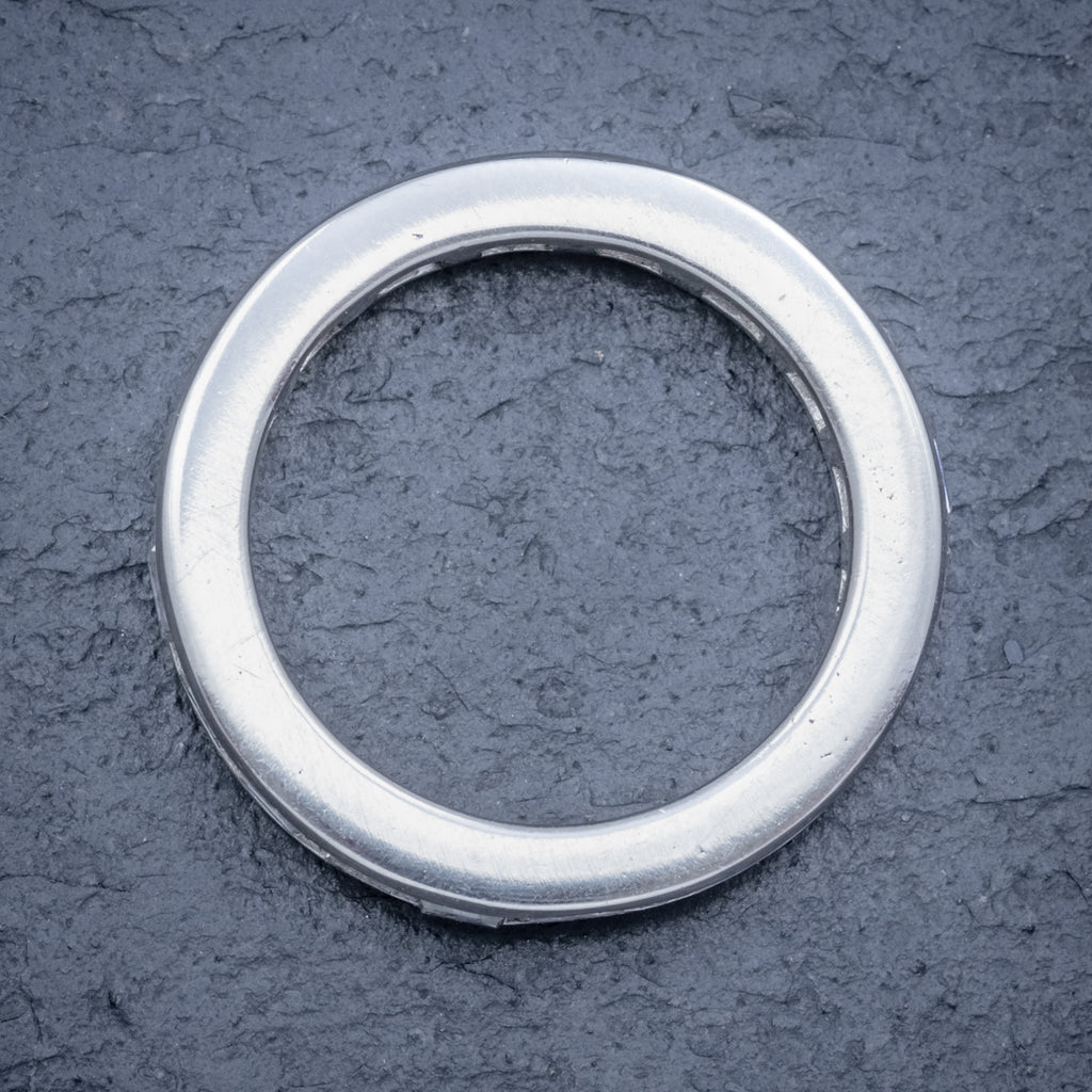 DIAMOND FULL ETERNITY RING 18CT WHITE GOLD 3CT OF CARRE CUT DIAMONDS TOP