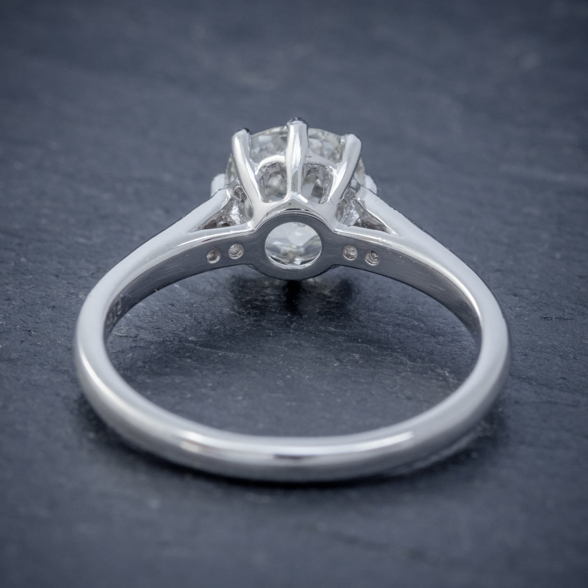 Diamond Solitaire Engagement Ring Platinum 1.24Ct Old Cut Diamond Cert
