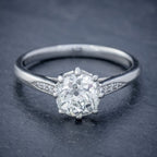 Diamond Solitaire Engagement Ring Platinum 1.24Ct Old Cut Diamond Cert