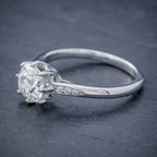 Diamond Solitaire Engagement Ring Platinum 1.24Ct Old Cut Diamond Cert