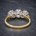 Diamond Trilogy Ring 18ct Gold 3.17ct Of Diamond Full Cert BACK