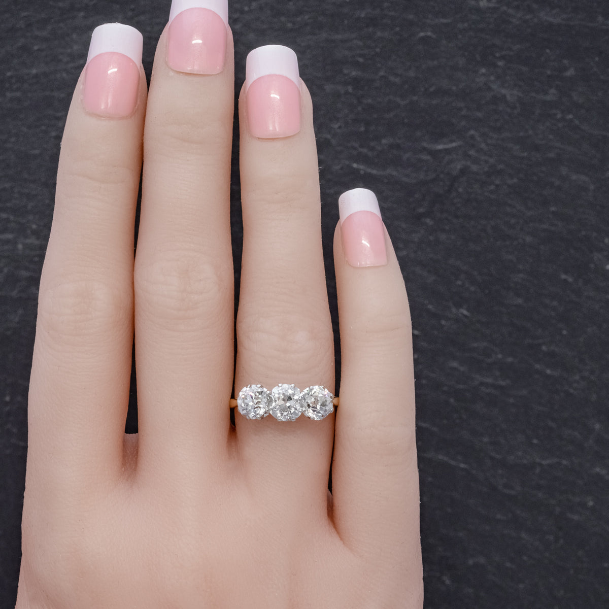 Diamond Trilogy Ring 18ct Gold 3.17ct Of Diamond Full Cert HAND