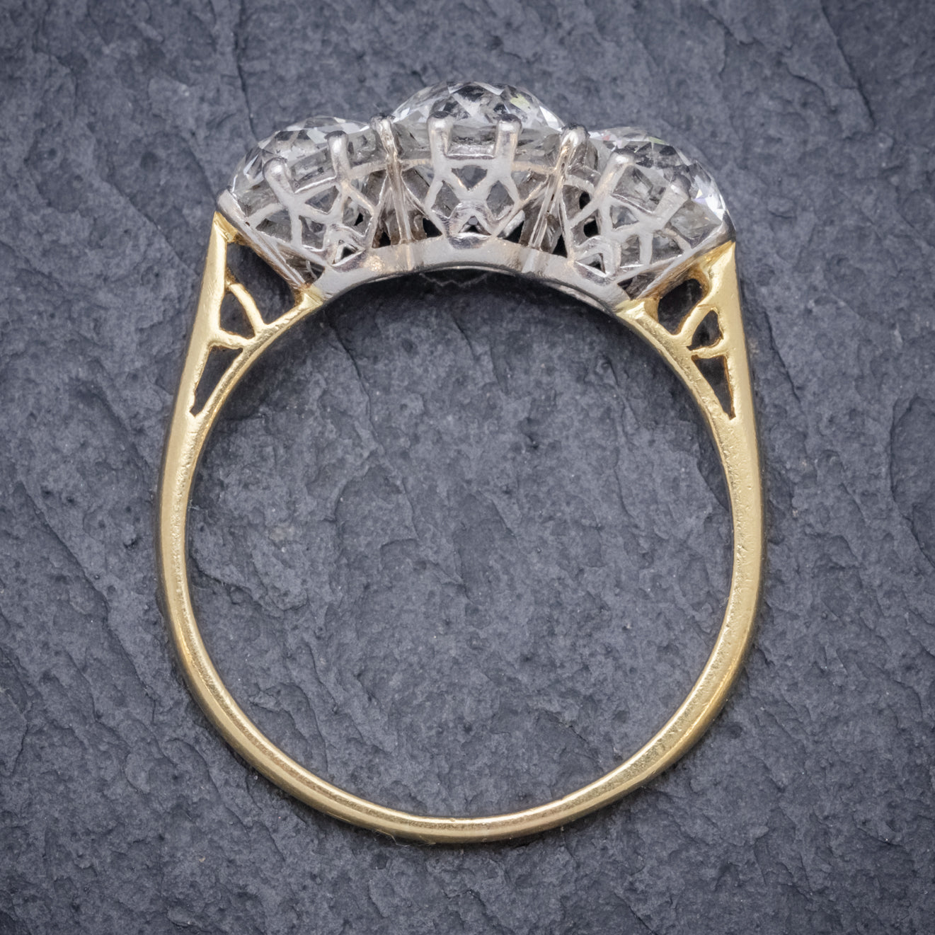 Diamond Trilogy Ring 18ct Gold 3.17ct Of Diamond Full Cert STOOD