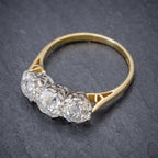 Diamond Trilogy Ring 18ct Gold 3.17ct Of Diamond Full Cert TOP
