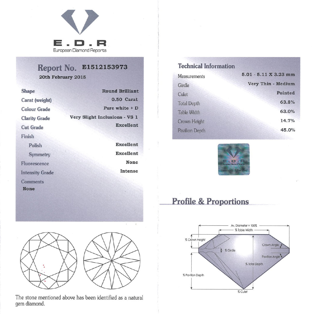 Diamond Cluster Ring 0.80ct Vs1-D Colour Diamond With Cert
