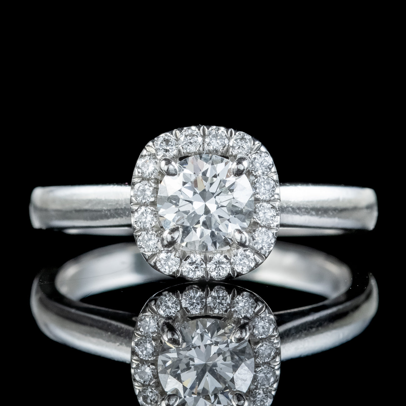 Art Deco Style Diamond Cluster Ring 0.80ct Vs1-D Colour Diamond With Cert Secondary image