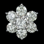Diamond Flower Stud Earrings 18ct Gold 4.55ct Of Diamond 