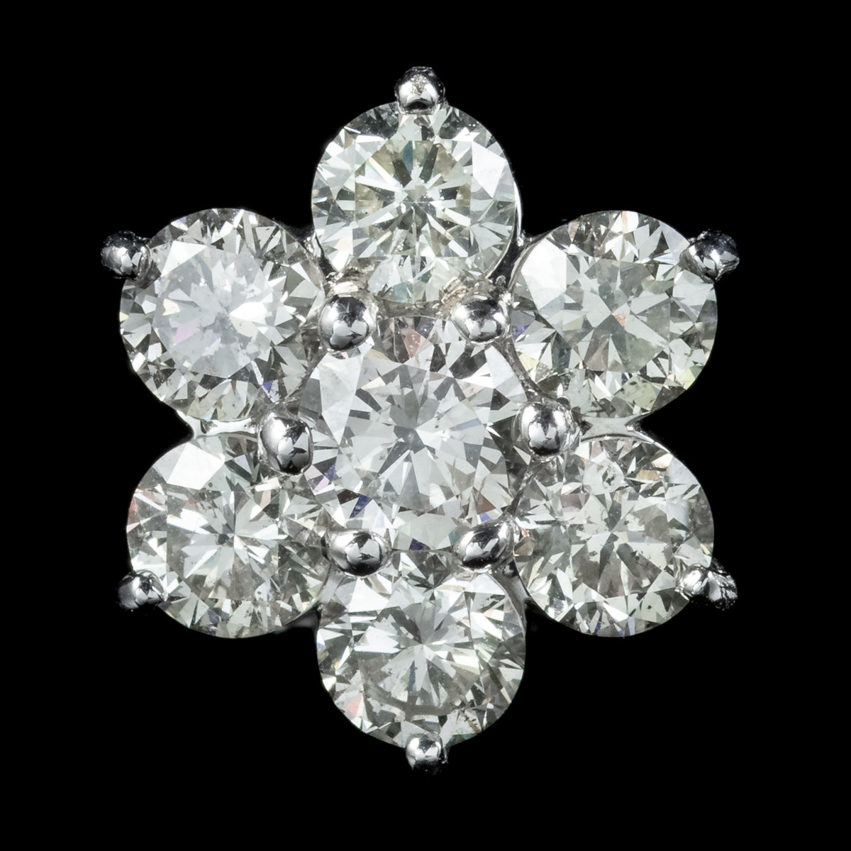 Diamond Flower Stud Earrings 18ct Gold 4.55ct Of Diamond 