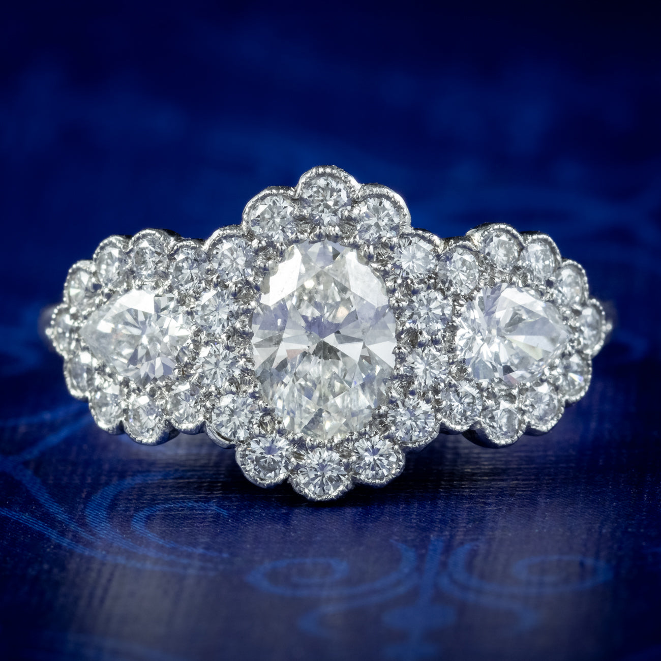 Edwardian Style Diamond Cluster Ring 2.25ct Of Diamond Main image