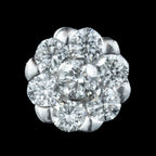 Edwardian Style Diamond Daisy Stud Earrings 18ct Gold 1ct Of Diamond