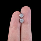 Edwardian Style Diamond Daisy Stud Earrings 18ct Gold 1ct Of Diamond
