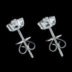 Edwardian Style Diamond Daisy Stud Earrings 18ct Gold 1ct Of Diamond