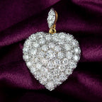 Edwardian Style Diamond Heart Pendant 18ct Gold 6ct Of Diamond 
