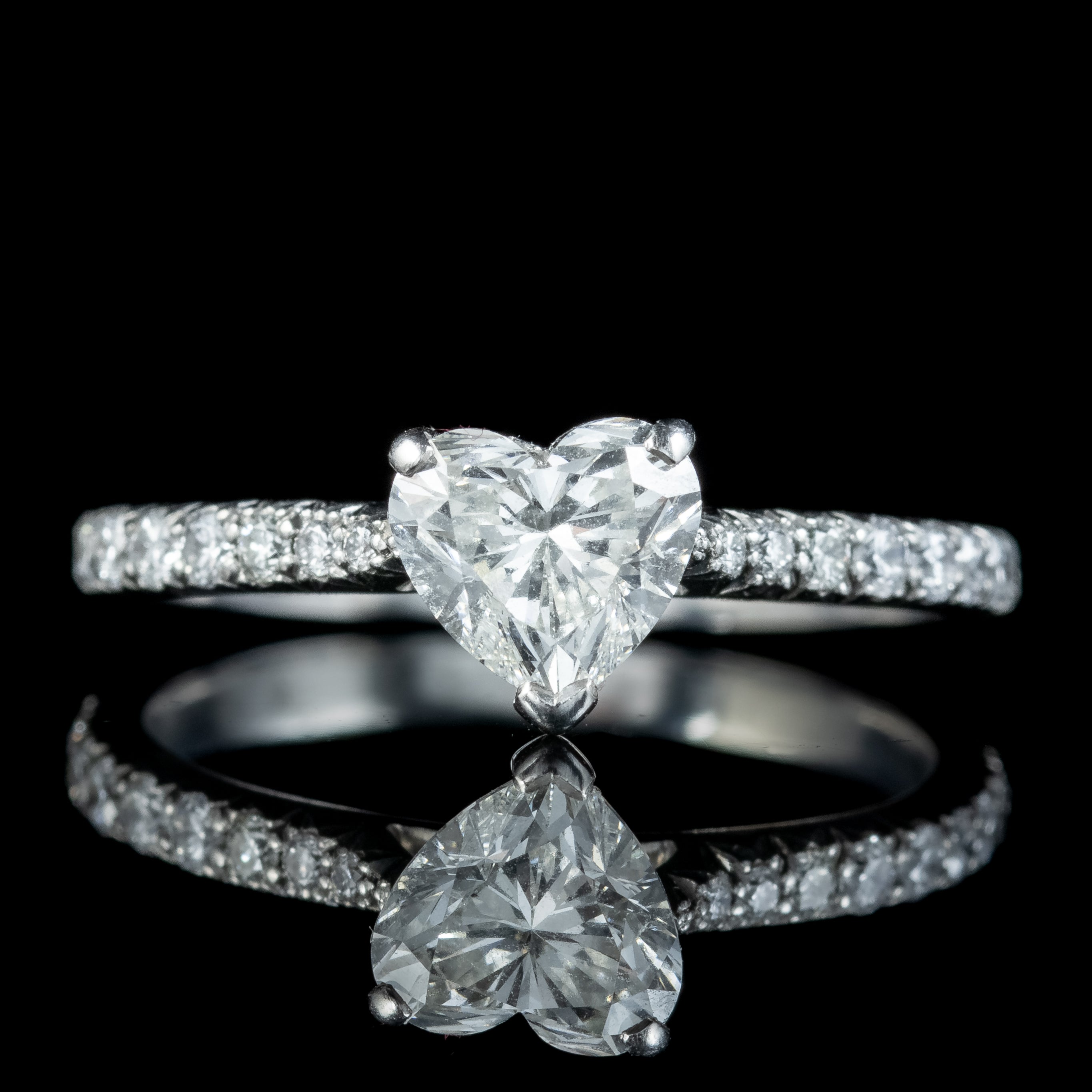 Edwardian Style Diamond Heart Ring 1ct Heart 1.4ct Total With Cert Secondary image