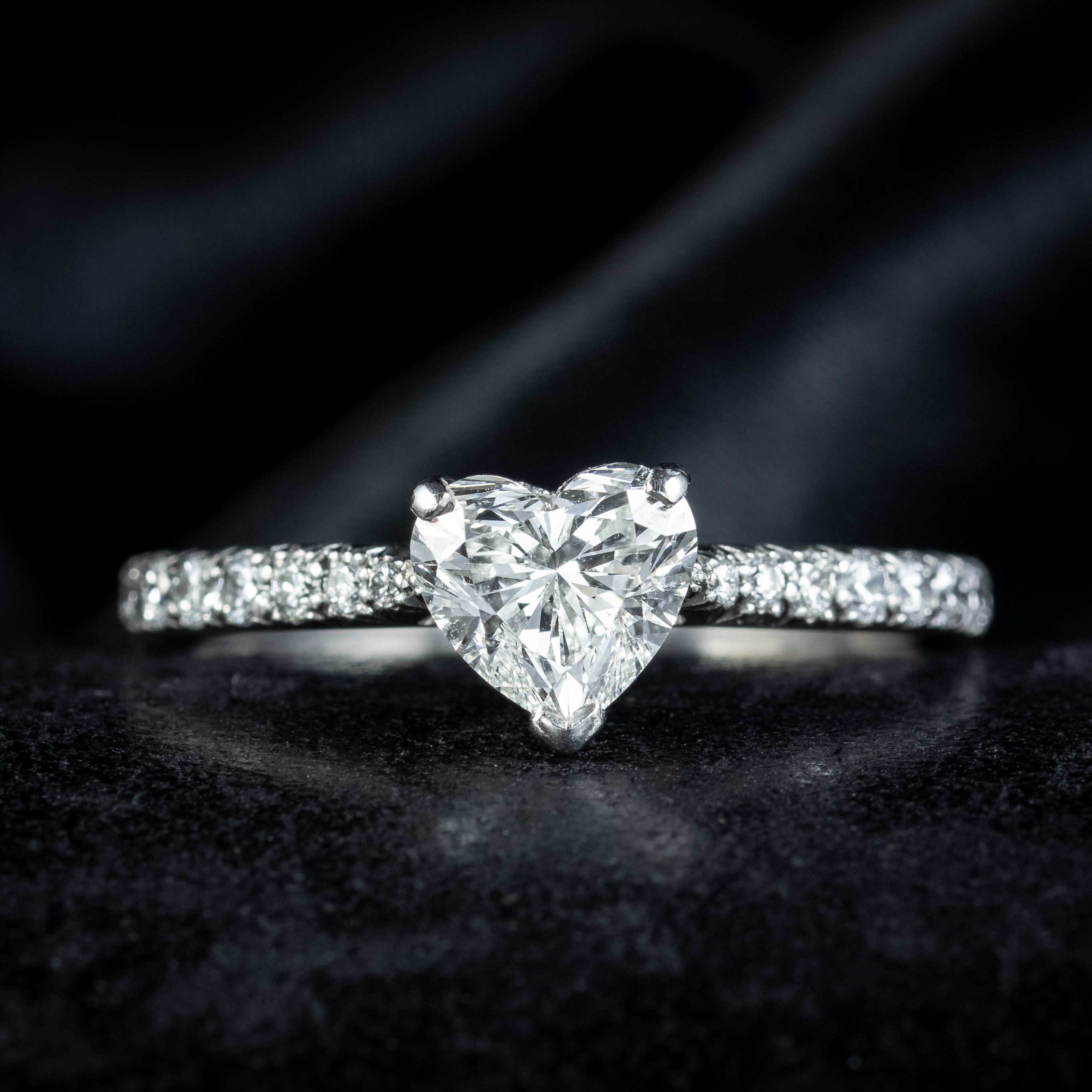 Edwardian Style Diamond Heart Ring 1ct Heart 1.4ct Total With Cert