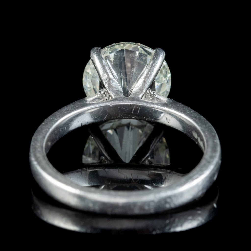 Edwardian Style Diamond Solitaire Engagement Ring 3.67Ct Diamond With Cert