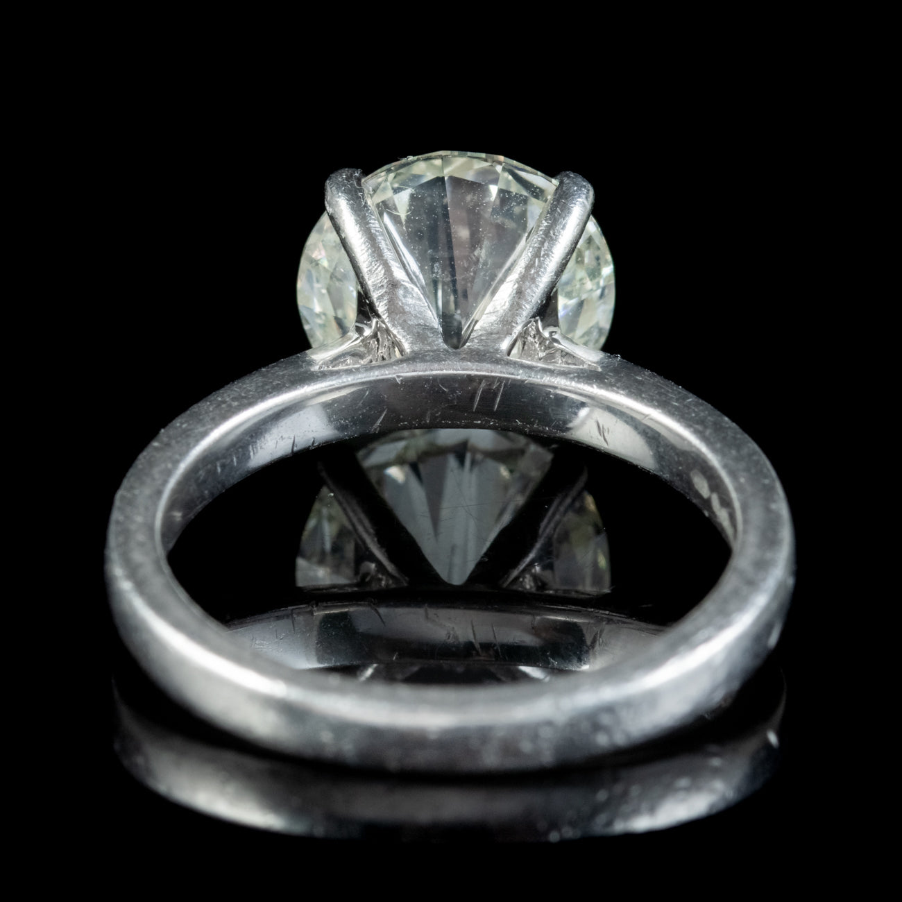 Edwardian Style Diamond Solitaire Engagement Ring 3.67Ct Diamond With Cert