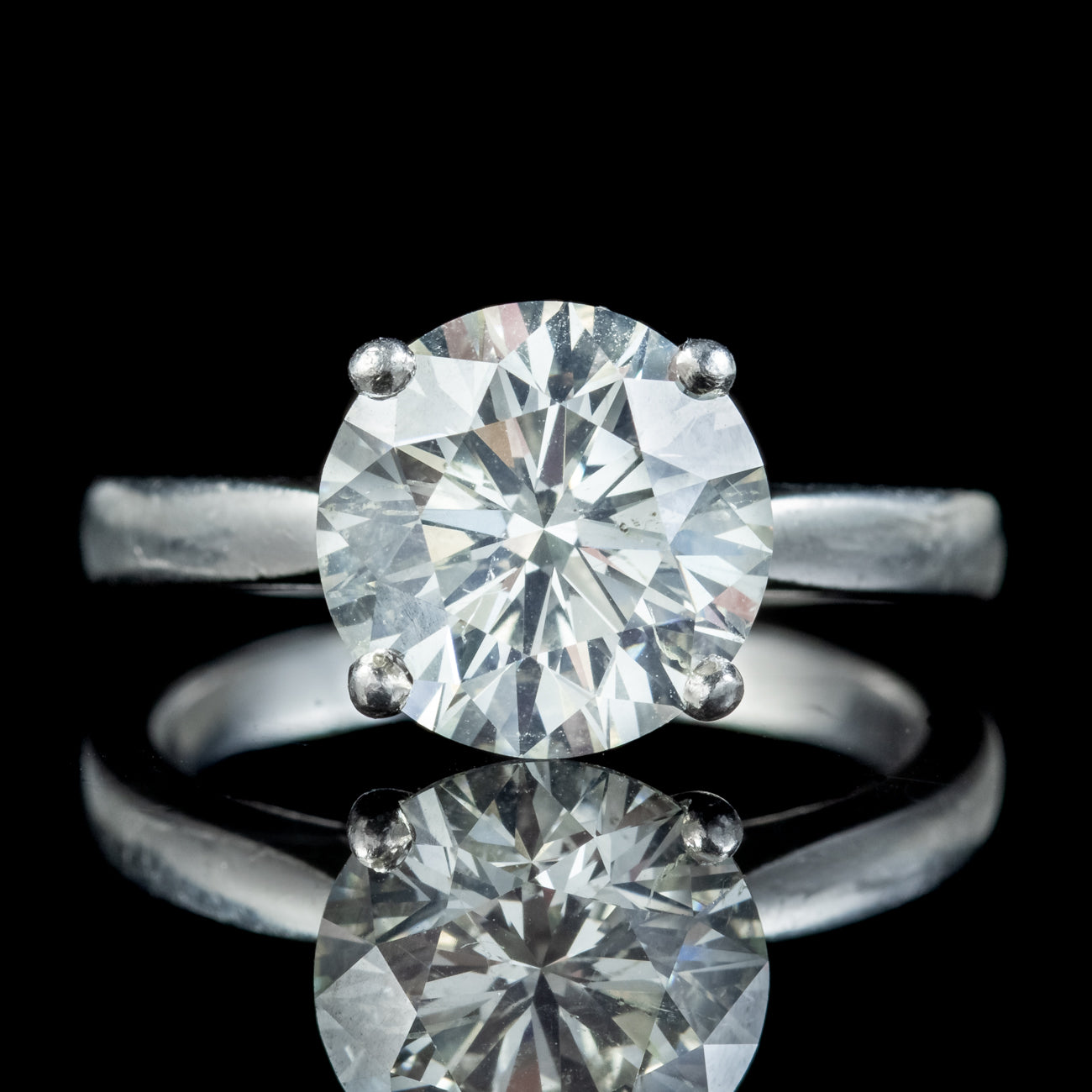 Edwardian Style Diamond Solitaire Engagement Ring 3.67Ct Diamond With Cert Secondary image
