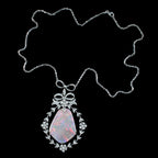 Edwardian Style Opal Diamond Lavaliere Pendant Necklace 18ct Gold 3ct Of Diamond 
