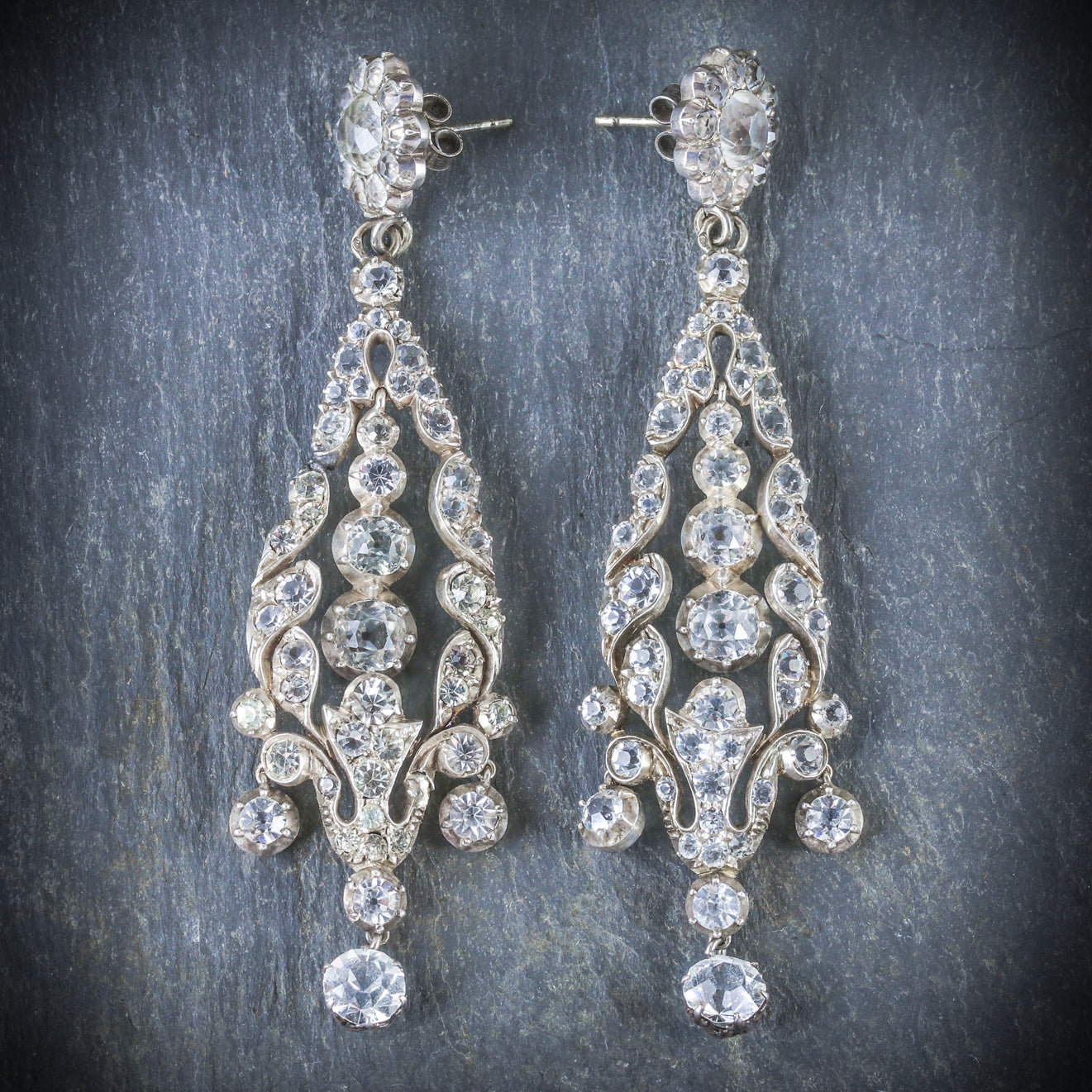 Antique Georgian Paste Drop Earrings Circa 1800 Secondary image