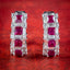 Ruby Diamond Half Hoop Earrings 18ct White Gold 1.20ct Of Ruby 3ct Of Diamond