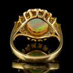 Vintage Opal Diamond Cluster Ring 18Ct Gold 2.50Ct Natural Opal