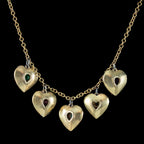 Victorian Style Acrostic Gemstone Adore Heart Charm Necklace