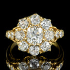 Victorian Style Diamond Cluster Ring 3ct Of Diamond 