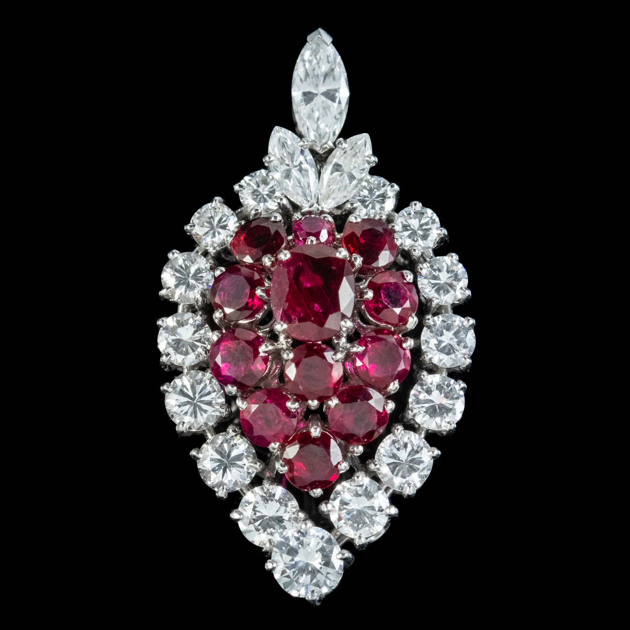Vintage Ruby Diamond Pendant 18ct Gold 3.20ct Of Ruby Secondary image